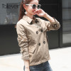 Office Lady Casual Khaki Shawl Collar Blazer Fashion Women's Formal Autumn Double Breasted Jacket Solid Work Blazer Suit Talever