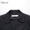 Women Black Jacket 2018 Autumn Long Sleeve Asymmetrical Coat Business Blazer Female Solid Single Button Blazer Plus Size Talever
