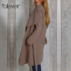 Talever Causal Women's Autumn Solid Office Lady Fashion Blazer Casual Khaki OL Long Coat Elegant Sashes Autumn Belt Blazers  