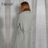 Talever Causal Women's Autumn Solid Office Lady Fashion Blazer Casual Khaki OL Long Coat Elegant Sashes Autumn Belt Blazers  