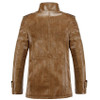 Winter Men's Leather Jackets Stand Collar Long Coats Men Windbreaker Fleece PU Leather Male Jacket SA375