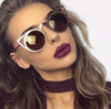 future New Women Sunglasses Vintage Cat Eye Sun glasses Metal Eyeglasses Frames Mirror reflect Shades Sexy unisex 