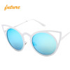 future New Women Sunglasses Vintage Cat Eye Sun glasses Metal Eyeglasses Frames Mirror reflect Shades Sexy unisex 