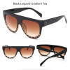 Woman Flat Top Big Oversized Mirror Sun Glasses Cat Eye Sunglasses Women Designer Brand Luxury Eyewear
