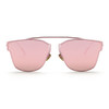 NEW Women's Sunglasses Metal Frame Reflective Coating Mirror Flat Panel Lens Brand Designer Sun Glasses