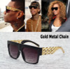 Fashion Celebrity Inspired Gold Metal Sunglasses Vintage Hip Hop Sun Glasses