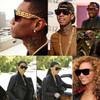 Fashion Celebrity Inspired Gold Metal Sunglasses Vintage Hip Hop Sun Glasses