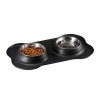 New Stainless Steel Pet Dog Bowl With No Spill Non-Skid Silicone Mat Pets Feeder Bowl Tool Cat and dog universal rice bowl