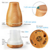 Ultrasonic Air Humidifier Essential Oil Diffuser Aroma Lamp Aromatherapy Electric Aroma Diffuser Mist Maker for Home-Wood