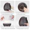 300ml Aroma Essential Oil Diffuser Ultrasonic Air Humidifier with 4 Timer Settings 7 Color Changing LED lamp Whole House Humidi