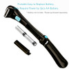 Men Shaving 180 Degrees Foldable Electric Back Hair Shaver Battery Manual Long Handle Hair Remover 1 Razor &amp; 2 Blades