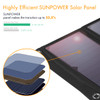 Solar Panel 5V 28W Portable Foldable Solar Charger Power Bank with Triple USB Ports Waterproof for Smartphone Tablet
