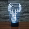 3D Vision David's Deer Stag 7 Colorful Gradients LED Acrylic Plate Desk Lamp Bedroom Decoration Night Light