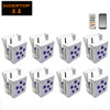 Freeshipping 8 Unit 6x15W Battery Powered Up Lights White Case RGBW Amber LED wireless DMX uplights/led uplights wedding disco