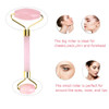 Rose Quartz Roller Slimming Face Massager Lifting Tool Natural Jade Facial Massage Roller Stone Skin Massage Beauty Care Set Box