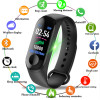 M3 Sport Smart Bracelet Health Sleep Fitness Tracker Heart Rate Monitor Smart Wristband Color LCD Screen Watch for Android iOS