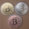 3Pcs/Set Bitcoin BTC Medal Gold/ Sliver/ Copper Plated Steel Core Copy Coin Souvenir Metal Craft Coins Dia 40mm