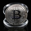 1Pc Silver Plated Bitcoin Coin Collectible BTC Coin Art Collection Gift Physical