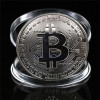 Silver Plated Bitcoin Coin Collectible BTC Coin Art Collection Gift Physical  Silver Plated Iron Decorative coins