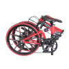 20 Inch City Folding Bicycle Heterotype Tube Frame Double Disc Brake Folding Bike 7 Speeds 10 Spokes Folding Bike Red