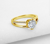 10k Yellow Gold Wedding Ring 1 Carat Round Cut Simulated Diamond Fine Jewelry Engagement ncsd Flower Shape Women Rings