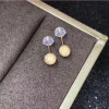 18K Yellow Gold or White Gold (AU750) Women Wedding Stud Earrings Round 5mm Trendy Stud Earring for Young Lady Birthday Gift