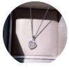 18K White Gold (AU750) Wedding Heart Shape Pendant 0.228 ct I-J/SI Certificate Real Natural Diamond Women Chain Necklace