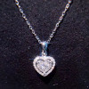 18K White Gold (AU750) Wedding Heart Shape Pendant 0.228 ct I-J/SI Certificate Real Natural Diamond Women Chain Necklace