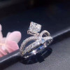 18K White Gold (AU750) Women Wedding Ring Certified G/VS1 Luxury 1.01 CT Princess Real Diamond Ring Fashion Design Custom