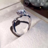 18K White Gold (AU750) Women Wedding Ring Certified I/SI 0.345 CT Real Diamond Twisted Shape Female Ring for Lover Proposal 