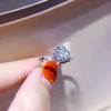 18K White Gold (AU750) Women Wedding Ring Certified I/SI 0.345 CT Real Diamond Twisted Shape Female Ring for Lover Proposal 