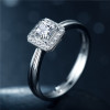 18K White Gold (AU750) Engagement Ring 0.2 CT Certified I/SI Diamond Princess Halo Rings 2017 Trendy Bridal Wedding Jewelry