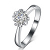 18K White Gold (AU750) Wedding Ring 0.2 CT Certified I/SI Round Cut Natural Diamond Flower Shape Fine Jewelry Ring for Women