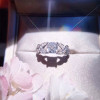 18K White Gold (AU750) Women Wedding Ring Certified G/VS Luxury 1.02 CT Princess Real Diamond Jewelry for Women Engagement