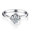 18K White Gold (AU750) 0.2 CT Certified I-J/SI Round Cut Diamond Women Wedding Ring Real Diamond Jewelry Customized Design