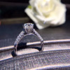 18K White Gold (AU750) Women Wedding Ring Certified H/VVS2 Luxury 1 CT Round Cut Real Diamond Heart Claw Engagement Jewelry