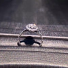18K White Gold (AU750) Women Wedding Ring Certified I/SI 0.545 CT Real Diamond Romantic Engagement Halo Ring for Proposal