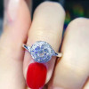 18K White Gold (AU750) Women Wedding Ring IGI Certified VVS2 Luxury 1 Carat  Real Natural Diamond Twisted Halo Ring Custom