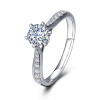 18K White Gold (AU750) Women Wedding Ring 0.5 CT Certified I/SI Round Cut Natural Diamond Femme Bijoux for Anniversary Gift