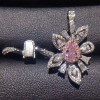 18K White Gold (AU750) Women Wedding Ring GIA Certified SI 1.13 ct Romantic Fancy Pinkish Purple Flower Shape Diamond Ring