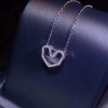 18K Rose Gold (AU750) Pendant Necklace Real Diamond Jewelry Custom Heart Shape Pendant Necklace for Women Engagement Gift