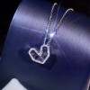 18K Rose Gold (AU750) Pendant Necklace Real Diamond Jewelry Custom Heart Shape Pendant Necklace for Women Engagement Gift