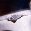 18K White Gold (AU750) Women Wedding Ring Certified H/VS1 0.434 CT Heart Shape Halo Real Diamond Ring Custom for Engagement