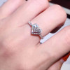 18K White Gold (AU750) Women Wedding Ring Certified H/VS1 0.434 CT Heart Shape Halo Real Diamond Ring Custom for Engagement