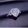 18K White Gold (AU750) Women Wedding Ring Certified SI 1.698 Carat Diamond Heart Shape Halo Ring Fine Jewelry Design Custom