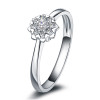 18K White Gold (AU750) Wedding Ring 0.2 CT Certified I/SI Diamond Flower Shape Heart Prong Bridal Band for Lovers Engagement