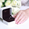  18K White Gold (AU750) Women Wedding Ring 0.2 Carat Certified I/SI Diamond Heart Shape Prong Twisted Design Engagement Rings