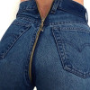  Winter Denim Jeans Womens Dark Blue High Waist Jeans with Zipper In The Back Casual Skinny Jeans For Ladies