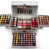 Miss Rose professional makeup set in Aluminum box three layers include glitter eyeshadow lip gloss blush for makeup artist