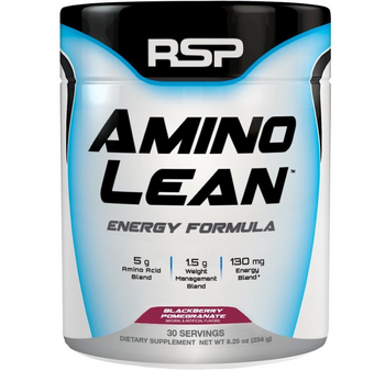 RSP AminoLean - Amino Energy + Fat Burner, Pre Workout, Amino Acids & Weight Loss Powder for Men & Women, Blackberry Pomegranate, 30 Servings
